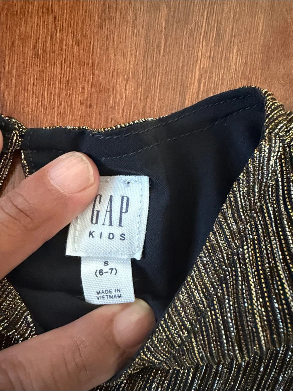 GAP Shimmery Black and Purple Girls Pleated Party Dress